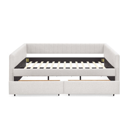 Upholstered Queen Daybed With 2 Drawers - The Sleep Loft - Online Mattress Showroom NYC