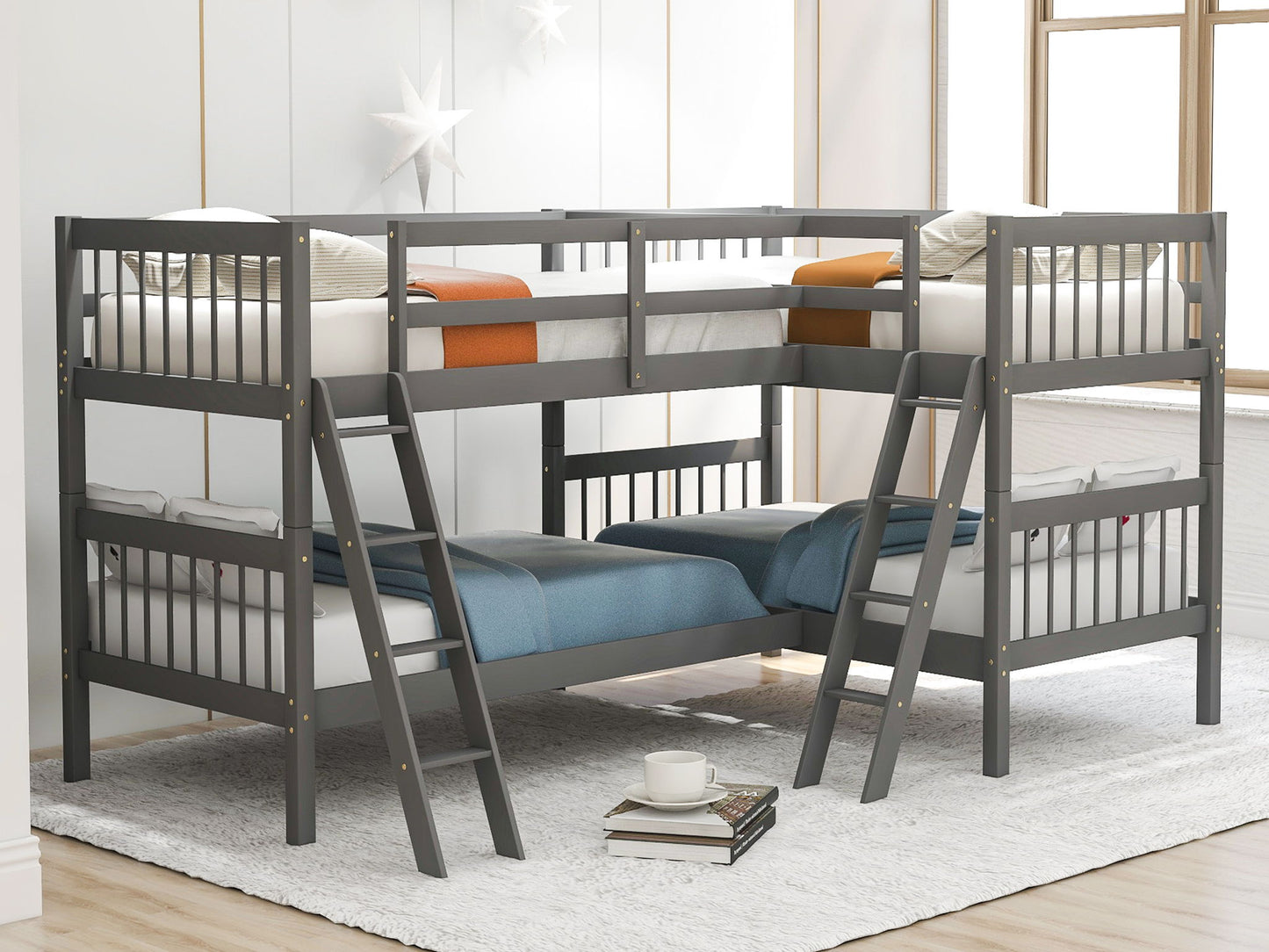L Shaped Bunk Bed With Ladder - The Sleep Loft - Online Mattress Showroom NYC