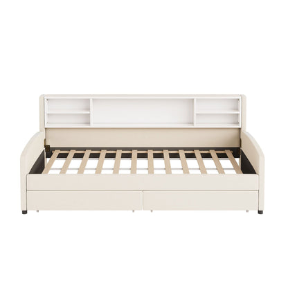 Luxurious Upholstered Platform Bed With Storage Drawers - The Sleep Loft - Online Mattress Showroom NYC