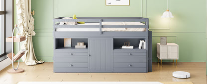Loft Bed With 4 Drawers, Underneath Cabinet And Shelves - The Sleep Loft - Online Mattress Showroom NYC