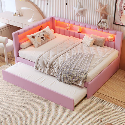 Upholstered Platform Bed With USB Ports And LED Belt - The Sleep Loft - Online Mattress Showroom NYC