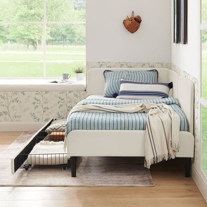 Upholstered Platform Bed Frame With 2 Storage Drawers And Adjustable Sofa Bed - The Sleep Loft - Online Mattress Showroom NYC