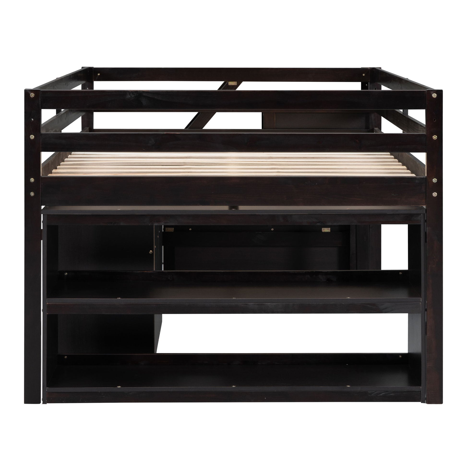 Loft Bed With Retractable Writing Desk And 3 Drawers With Storage Stairs And Shelves - The Sleep Loft - Online Mattress Showroom NYC