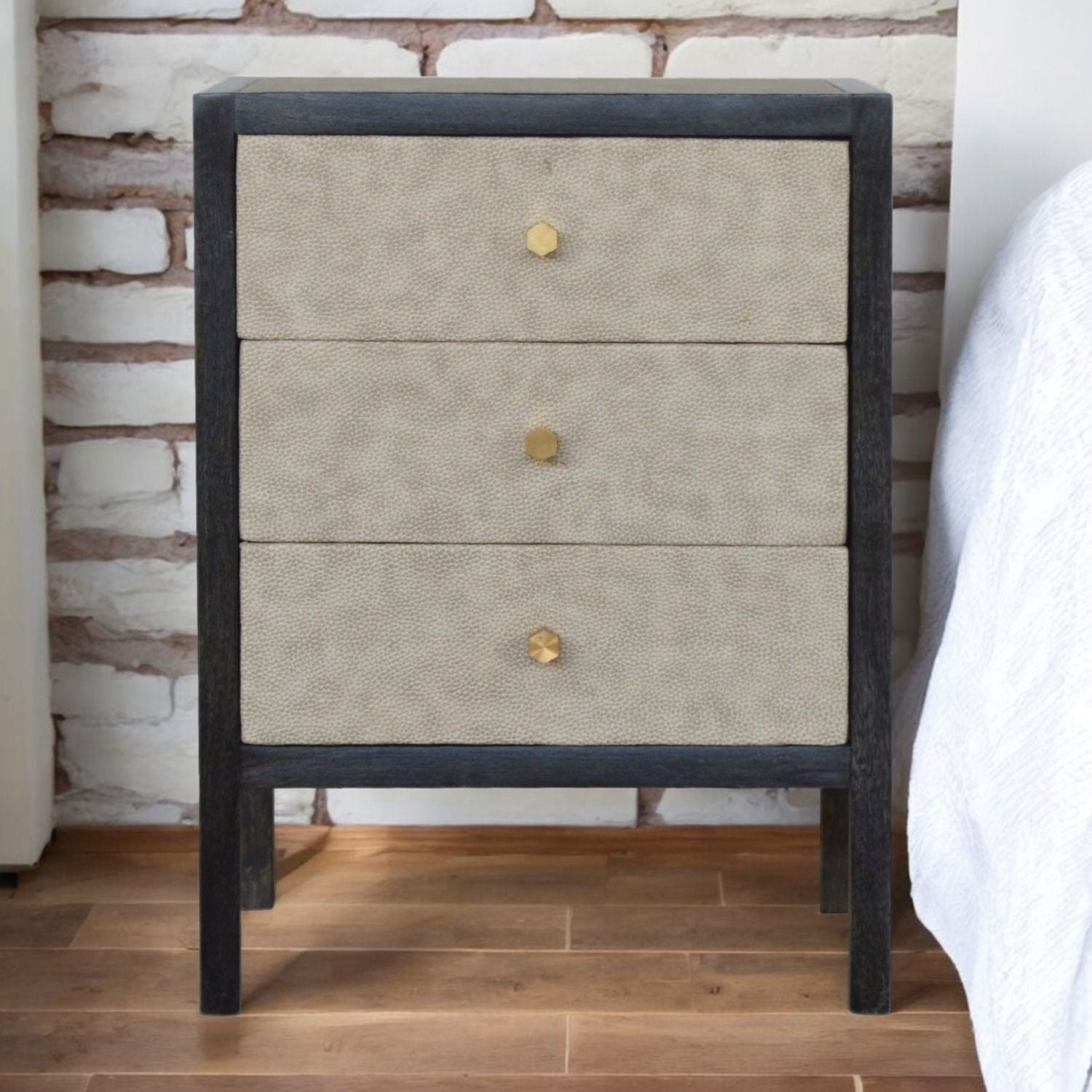Nightstand, 3 Drawer - Black - The Sleep Loft - Online Mattress Showroom NYC