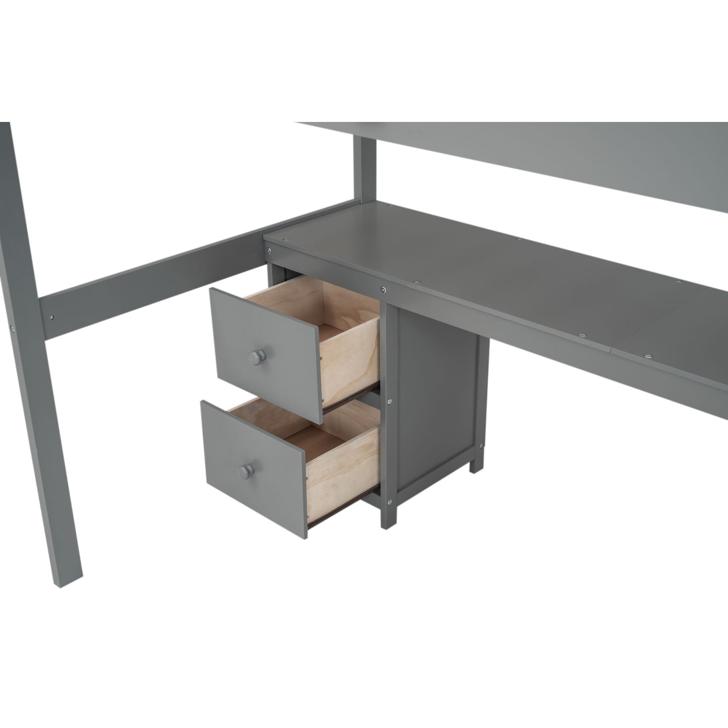 Loft Bed Frame With Built In Desk And Double Storage Drawers - The Sleep Loft - Online Mattress Showroom NYC