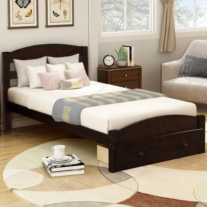 Platform Bed Frame With Storage Drawer And Wood Slat Support No Box Spring Needed - The Sleep Loft - Online Mattress Showroom NYC