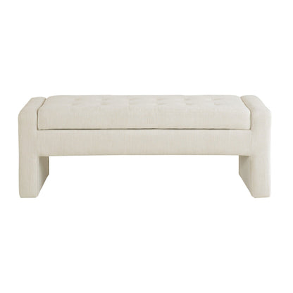 Elegant Soft Close Storage Bench Polyester Upholstery - Cream - The Sleep Loft - Online Mattress Showroom NYC