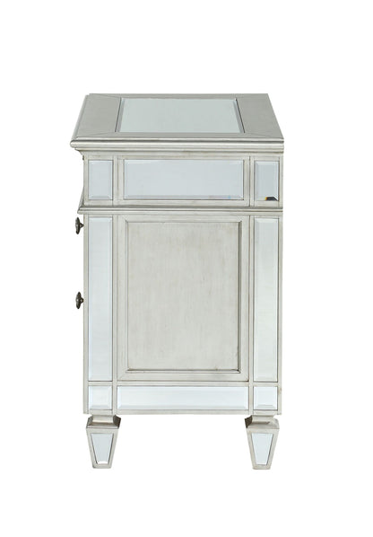 Varian - Mirrored Nightstand - Silver - The Sleep Loft - Online Mattress Showroom NYC