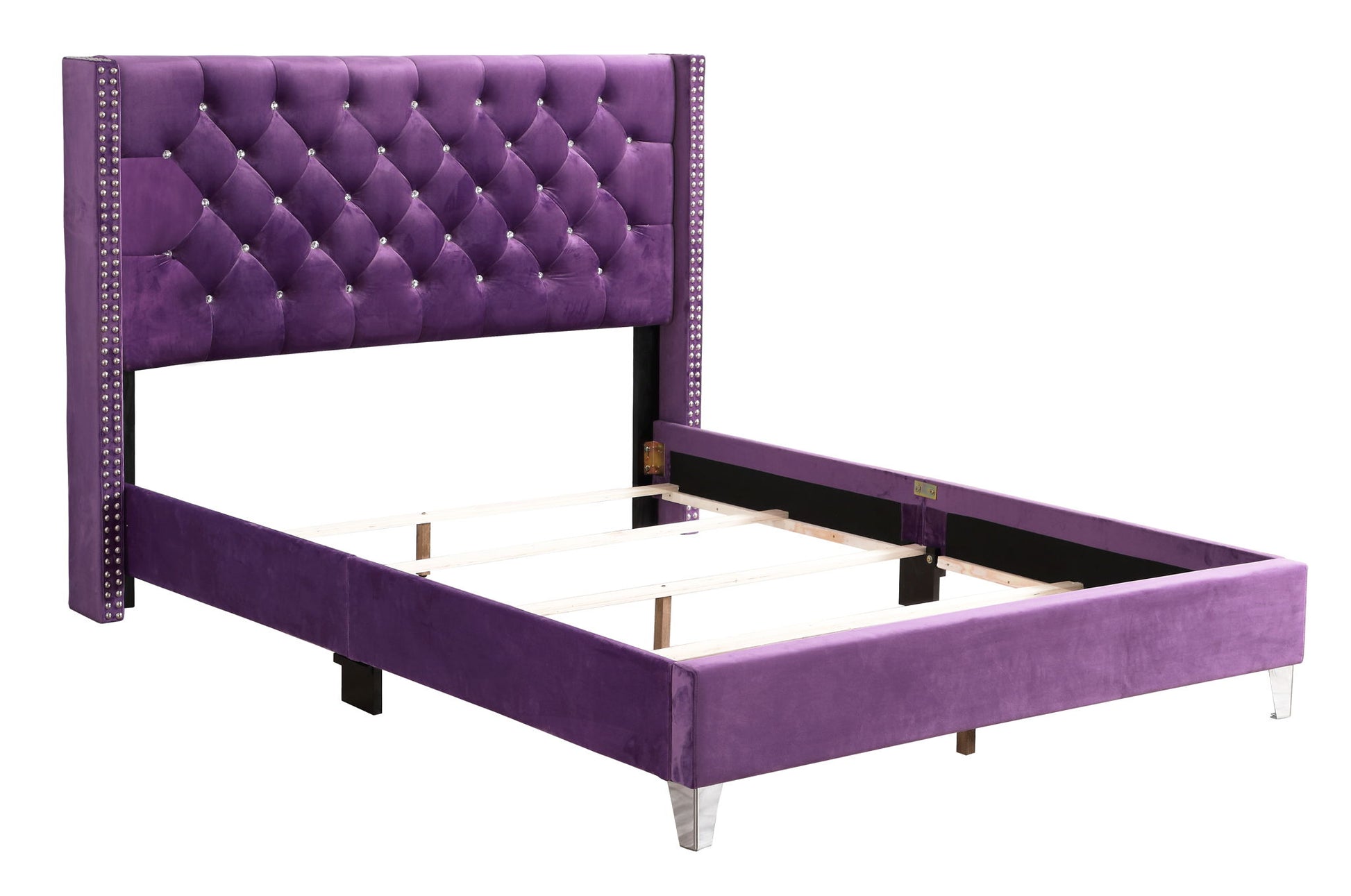 Upholstered Nailhead Trim Chic Bed - The Sleep Loft - Online Mattress Showroom NYC