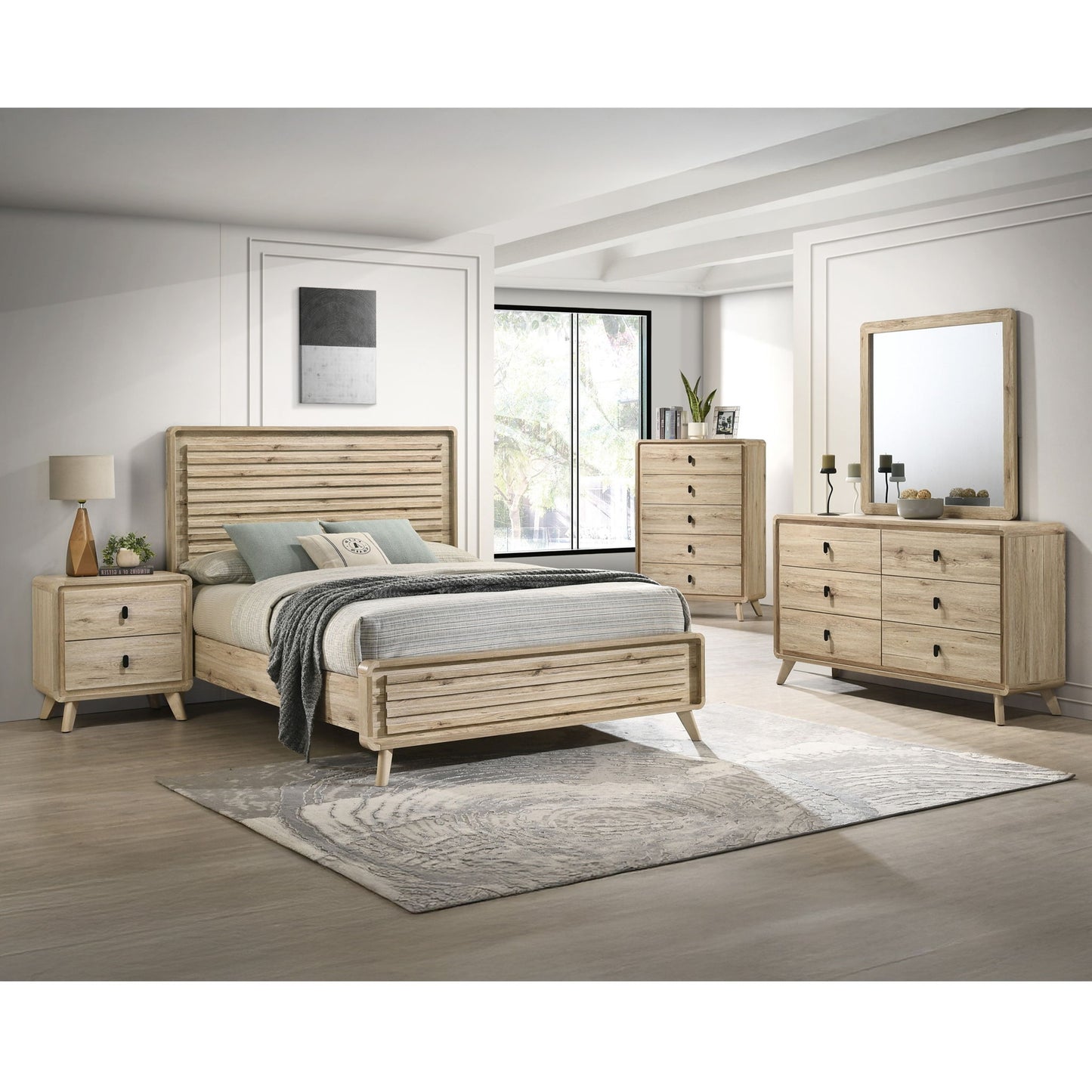 Nightstand & 2 Drawers - Beige - The Sleep Loft - Online Mattress Showroom NYC