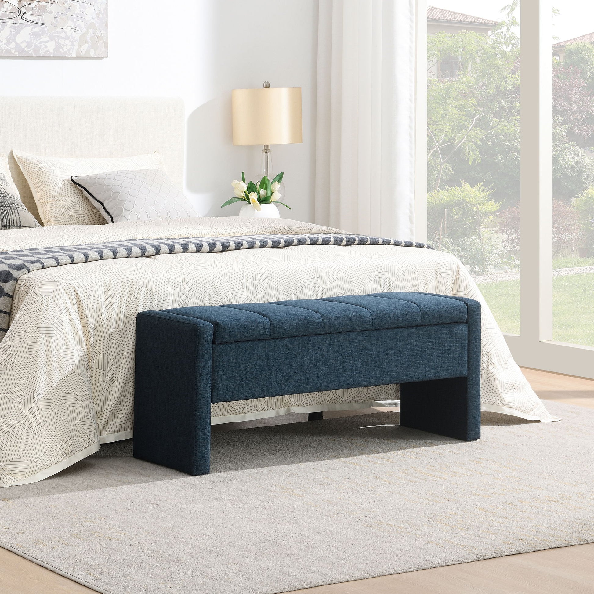 Modern Upholstered Large Bed End Bench With Storage - The Sleep Loft - Online Mattress Showroom NYC