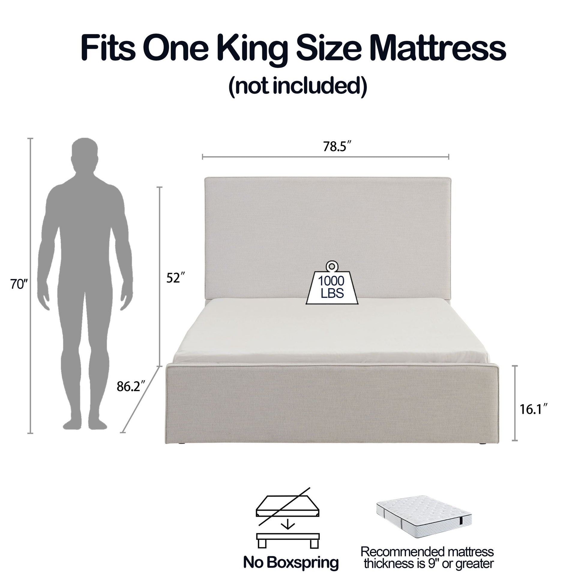 Lucas - Tall Headboard Upholstered Bed - The Sleep Loft - Online Mattress Showroom NYC