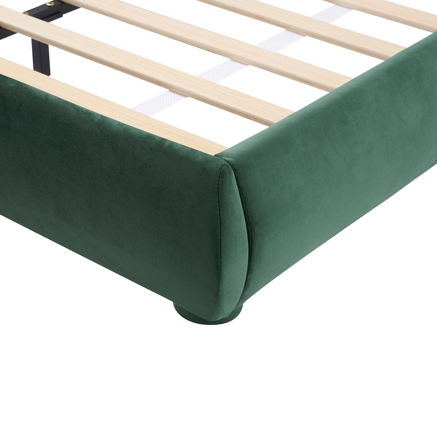 Upholstered Simple Modern Bedroom Bed With Curved Headboard - The Sleep Loft - Online Mattress Showroom NYC