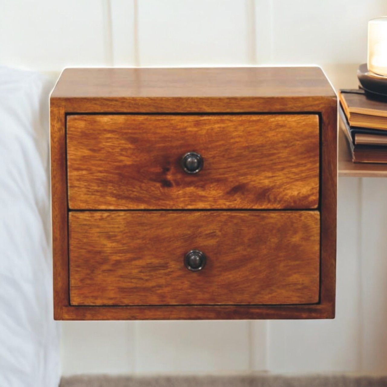 Solis - 1 Drawer Wall Mounted Nightstand - The Sleep Loft - Online Mattress Showroom NYC