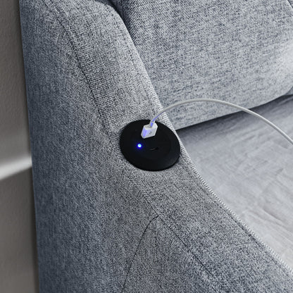 Size Upholstered Daybed With Trundle And USB Charging Armrest - The Sleep Loft - Online Mattress Showroom NYC