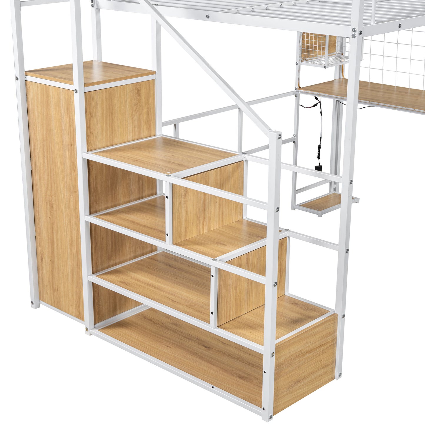 Loft Bed With Built In Work Station, Wardrobe, Storage Staircase And LED - The Sleep Loft - Online Mattress Showroom NYC