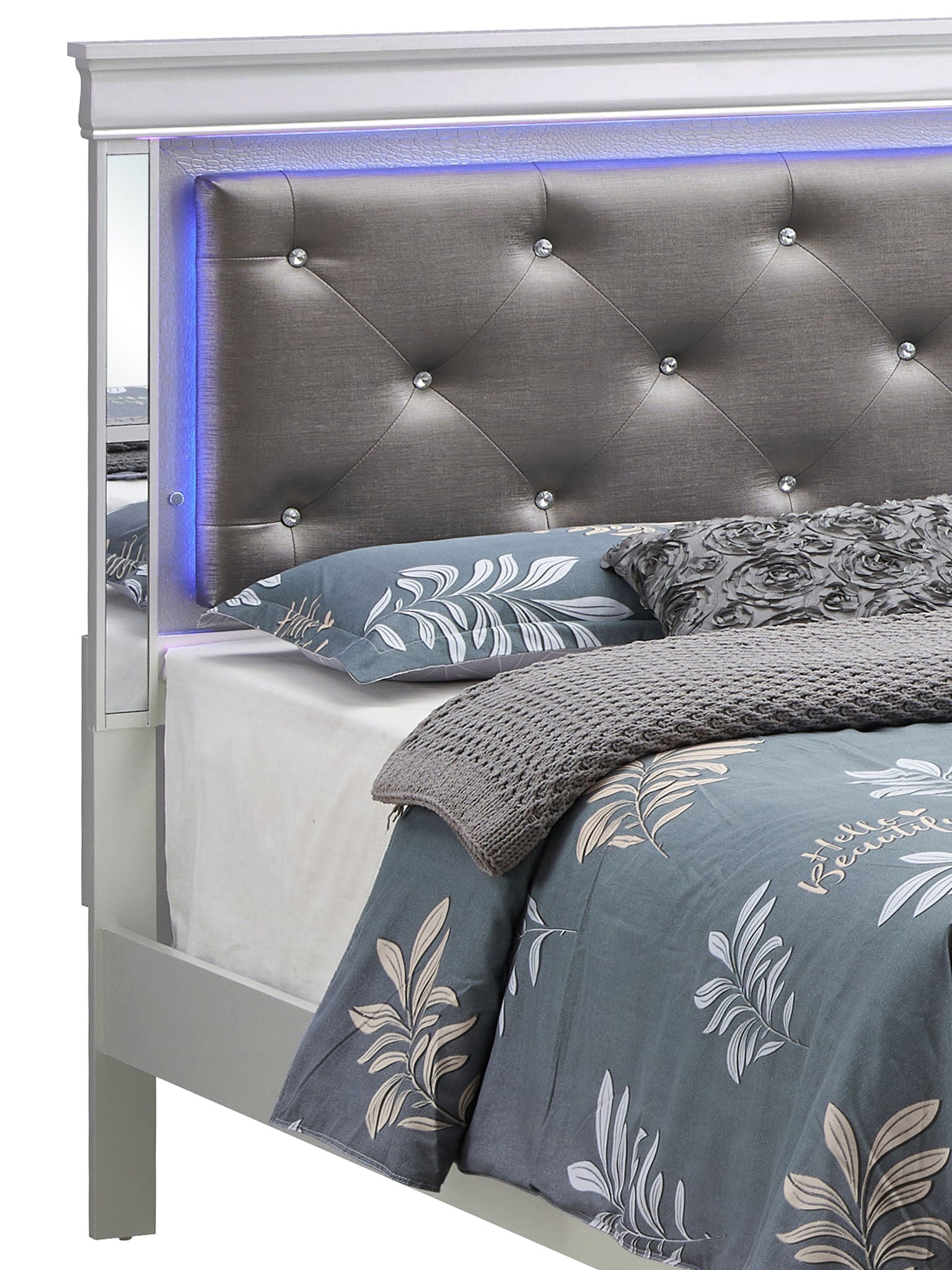 Bed With LED Light Accents Headboard - The Sleep Loft - Online Mattress Showroom NYC