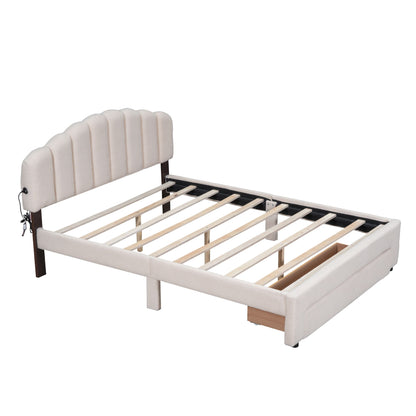 Upholstered Platform Bed With Drawer - The Sleep Loft - Online Mattress Showroom NYC