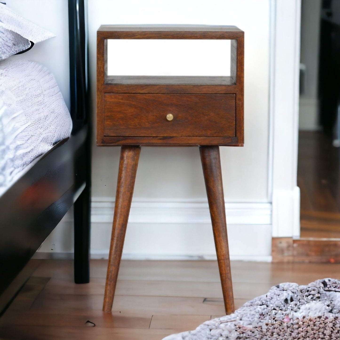 Solid Wood Mini Nightstand - The Sleep Loft - Online Mattress Showroom NYC