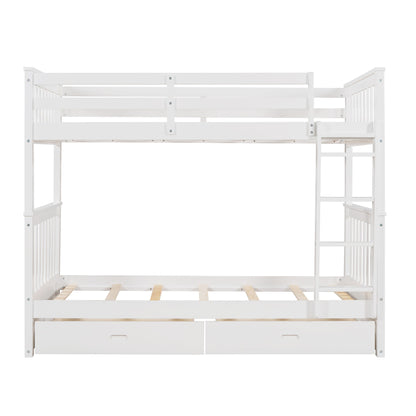 Bunk Bed With Ladders And 2 Storage Drawers - The Sleep Loft - Online Mattress Showroom NYC