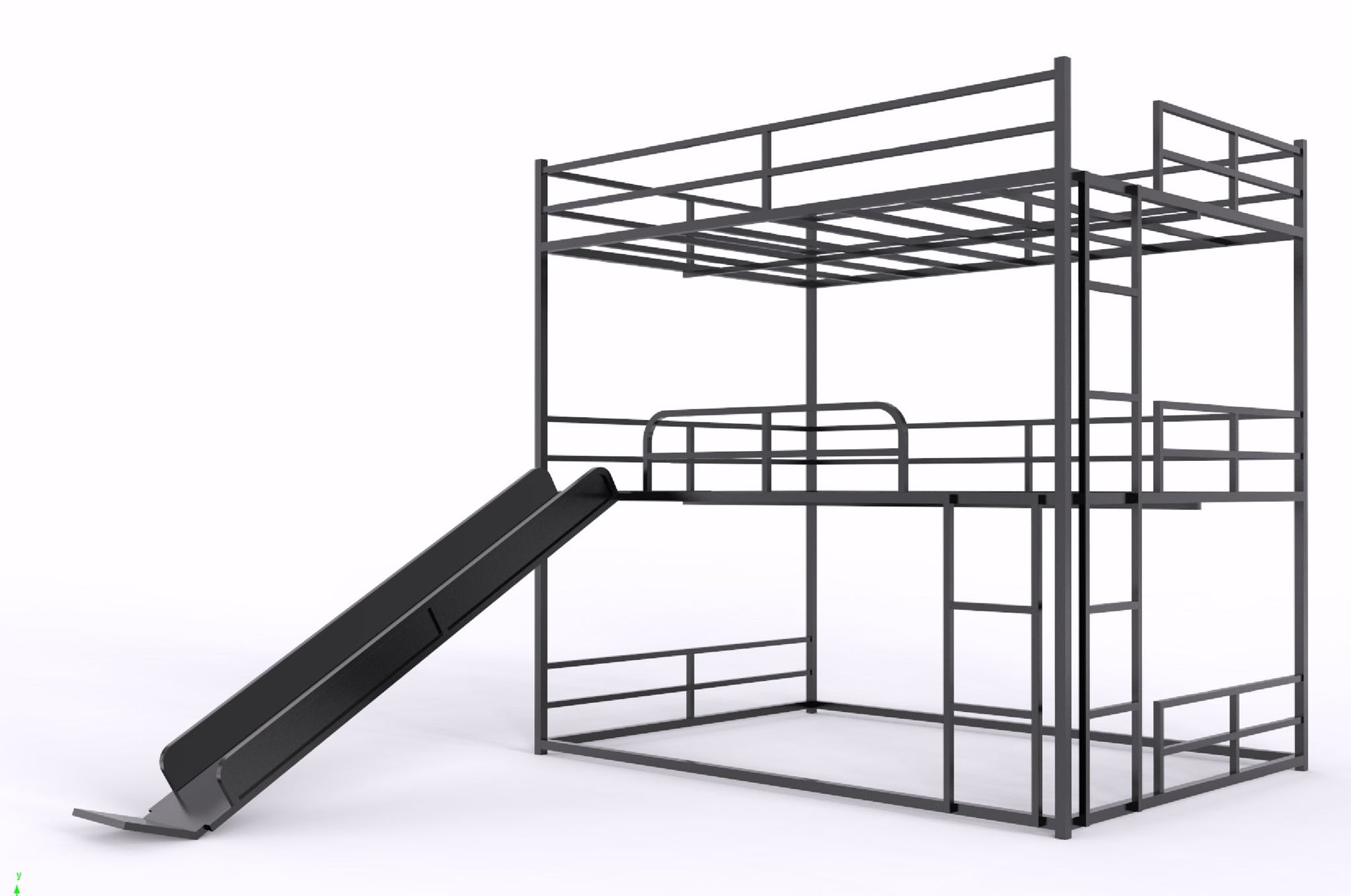 Twin Size House Loft Bed With Slide And Ladder - Black - The Sleep Loft - Online Mattress Showroom NYC