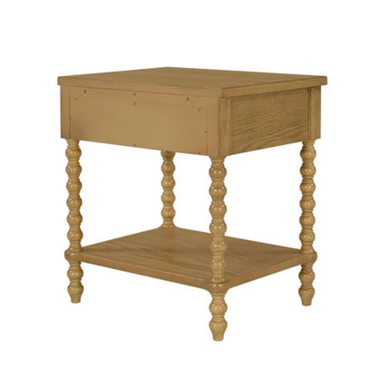 Traditional Durable Nightstand Table With Drawer And Shelf - The Sleep Loft - Online Mattress Showroom NYC