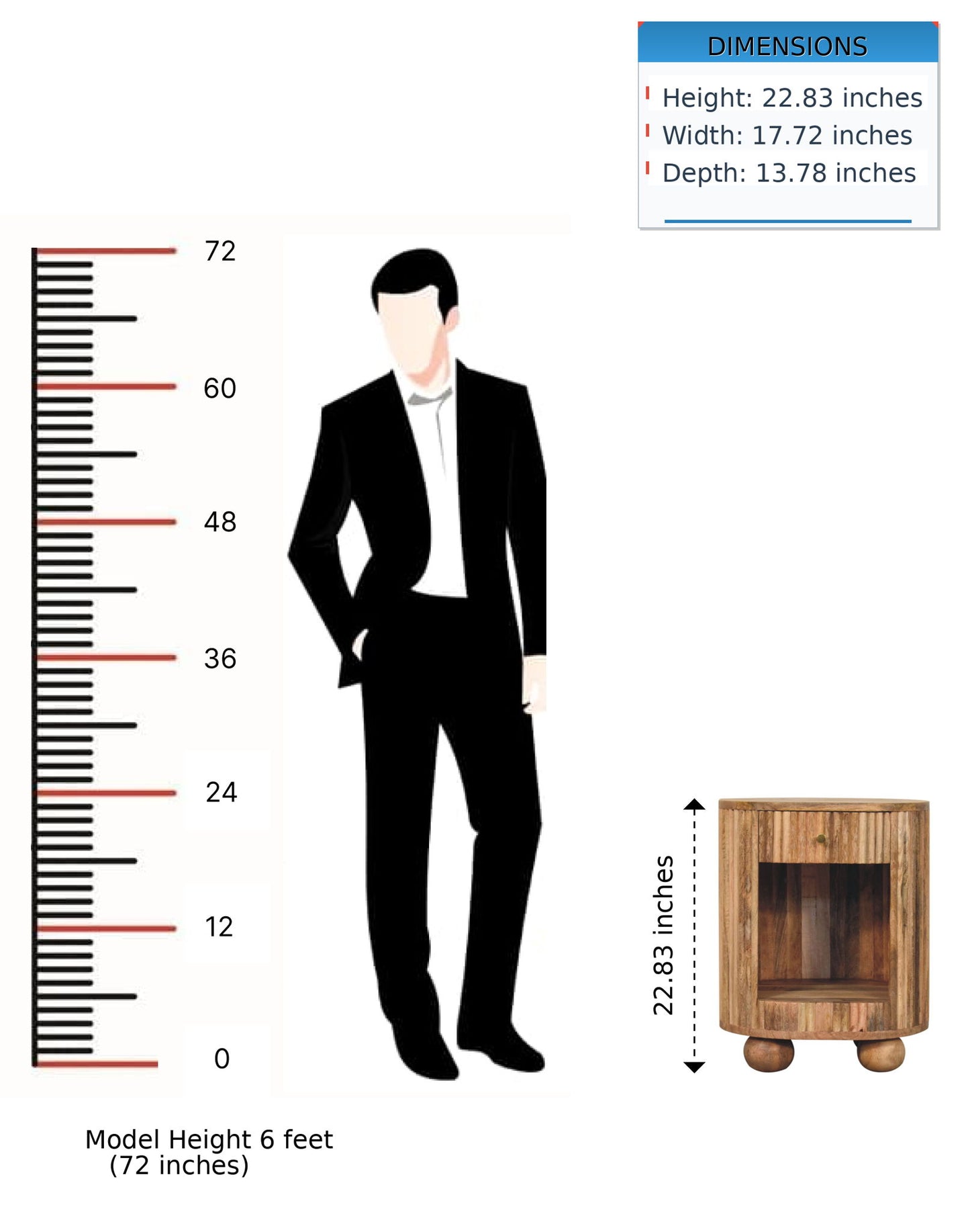 Soba - Ball Drawer Bedside Table - The Sleep Loft - Online Mattress Showroom NYC