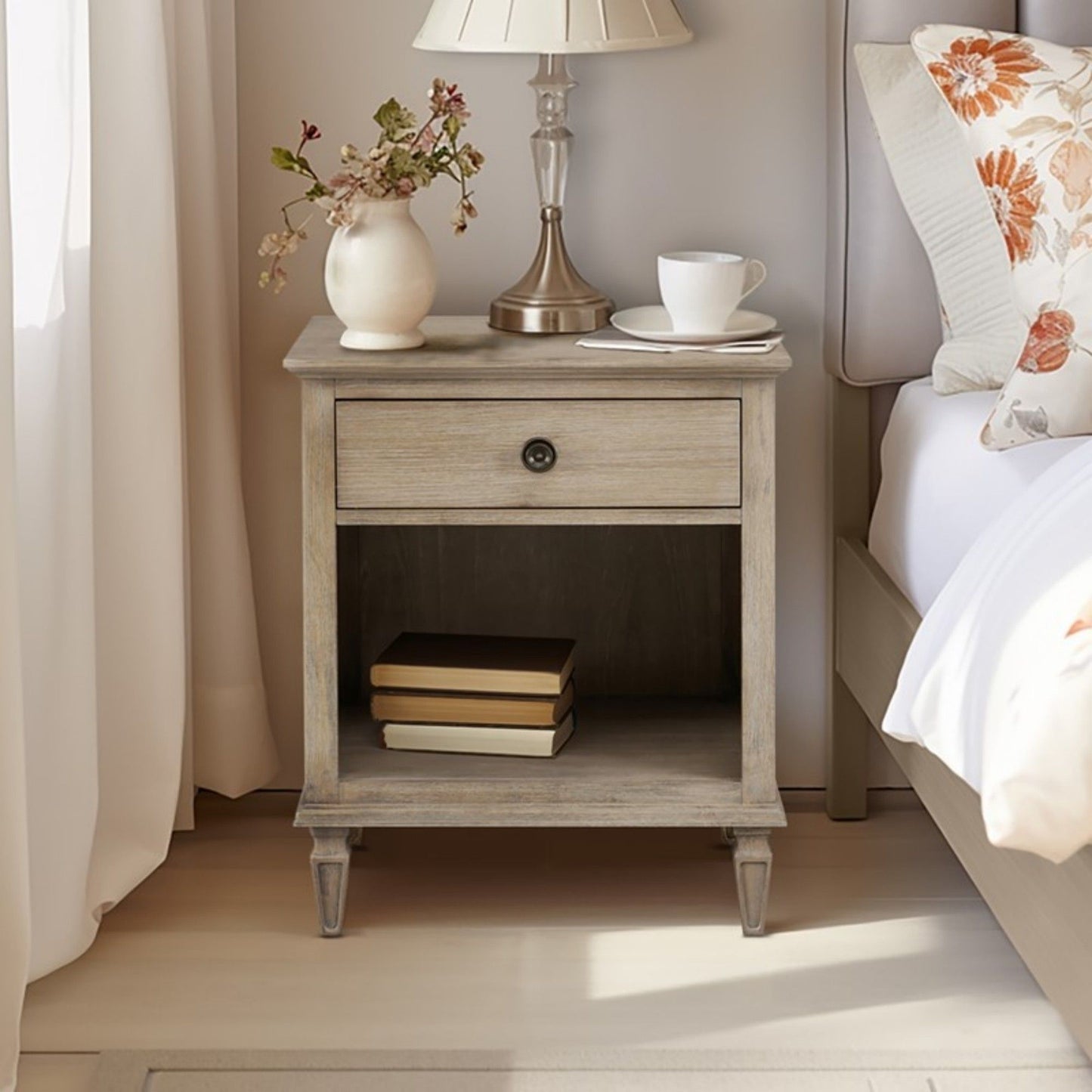 Victoria - Nightstand With Open Storage - The Sleep Loft - Online Mattress Showroom NYC