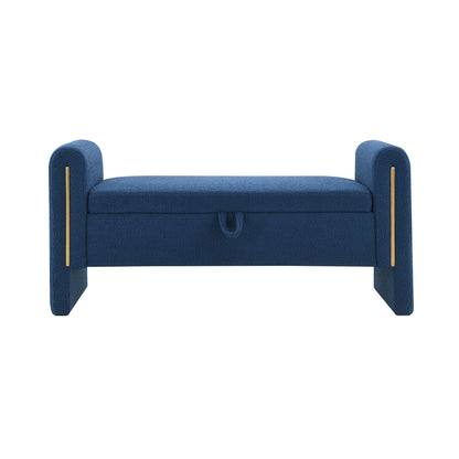 Modern Teddy Upholstered Large Bed End Bench With Arms And Storage - The Sleep Loft - Online Mattress Showroom NYC