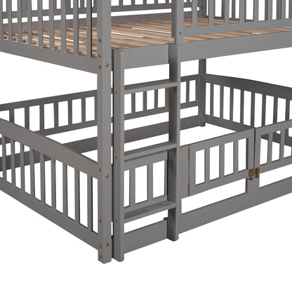 Low Bunk Bed With Slide, Fence And Ladder - The Sleep Loft - Online Mattress Showroom NYC