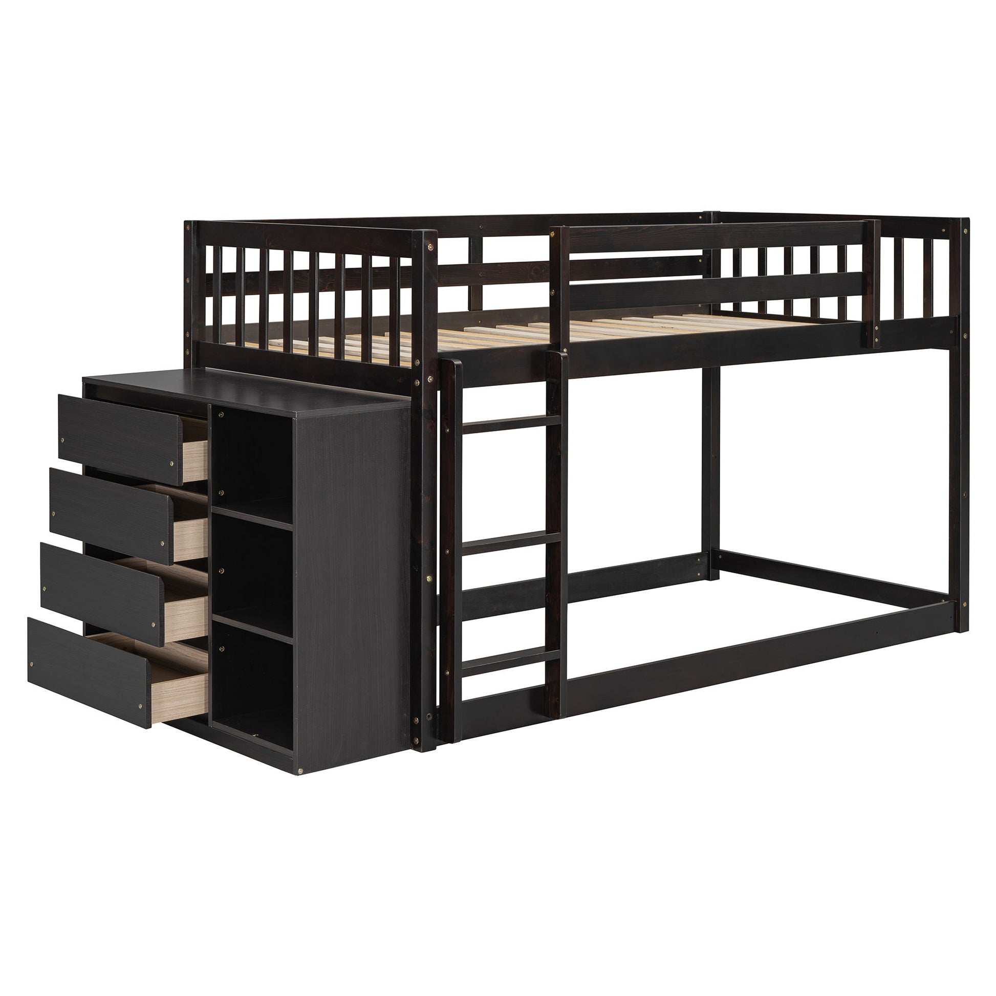Bunk Bed With 4 Drawers And 3 Shelves - The Sleep Loft - Online Mattress Showroom NYC