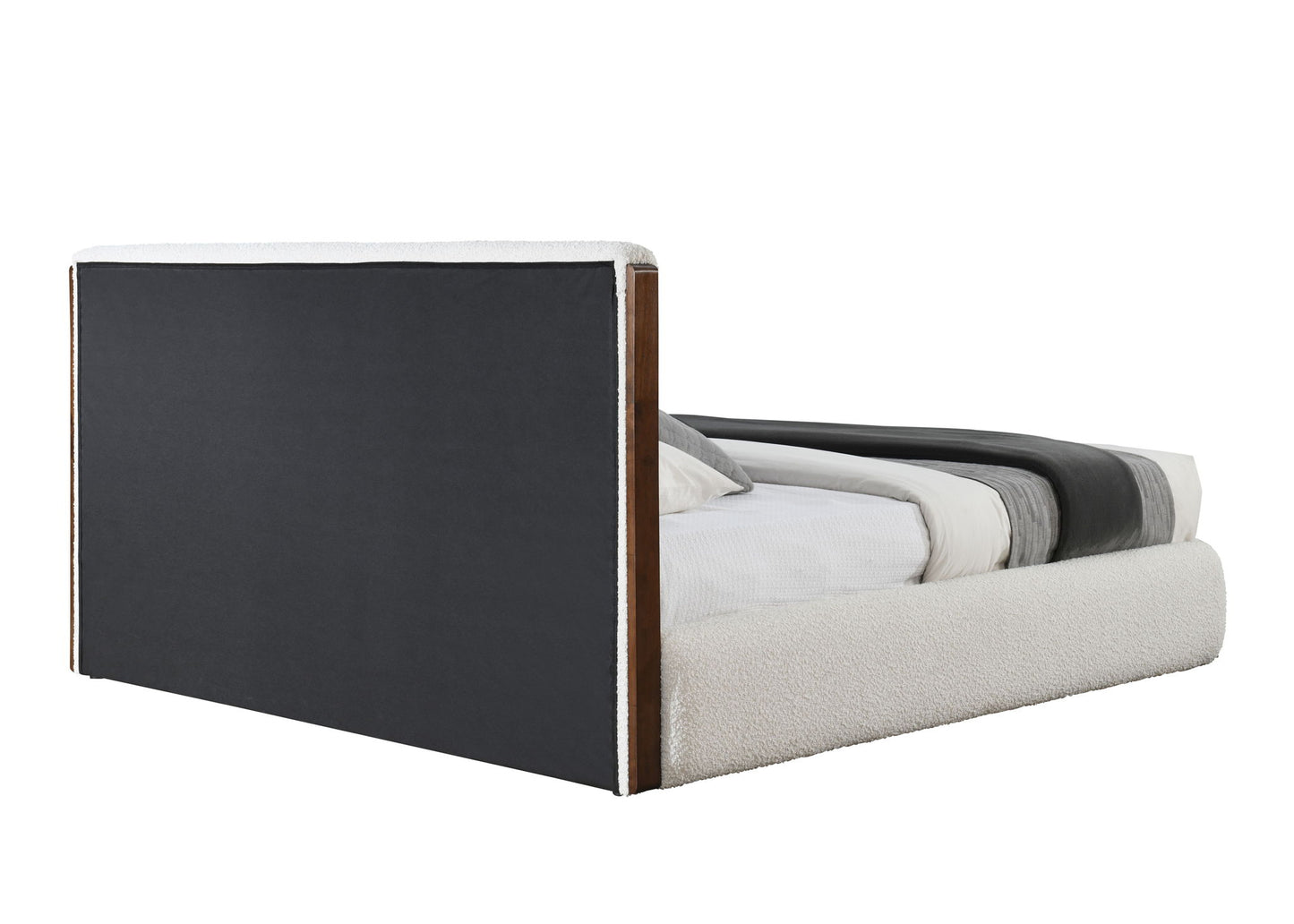 Sandro - Eastern King Bed Boucle - Walnut / White - The Sleep Loft - Online Mattress Showroom NYC
