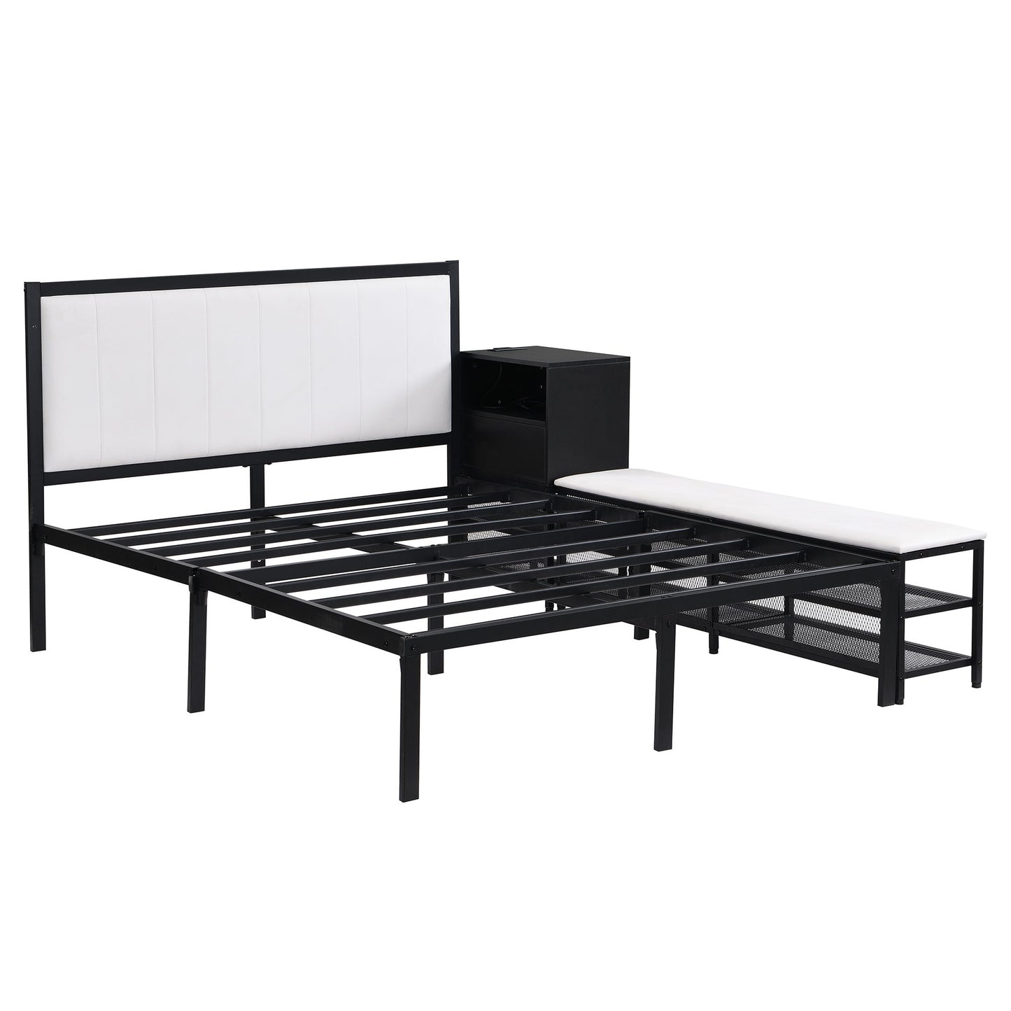 Platform Bed With 2 Tier Storage Shelves, Storage Cabinet - The Sleep Loft - Online Mattress Showroom NYC