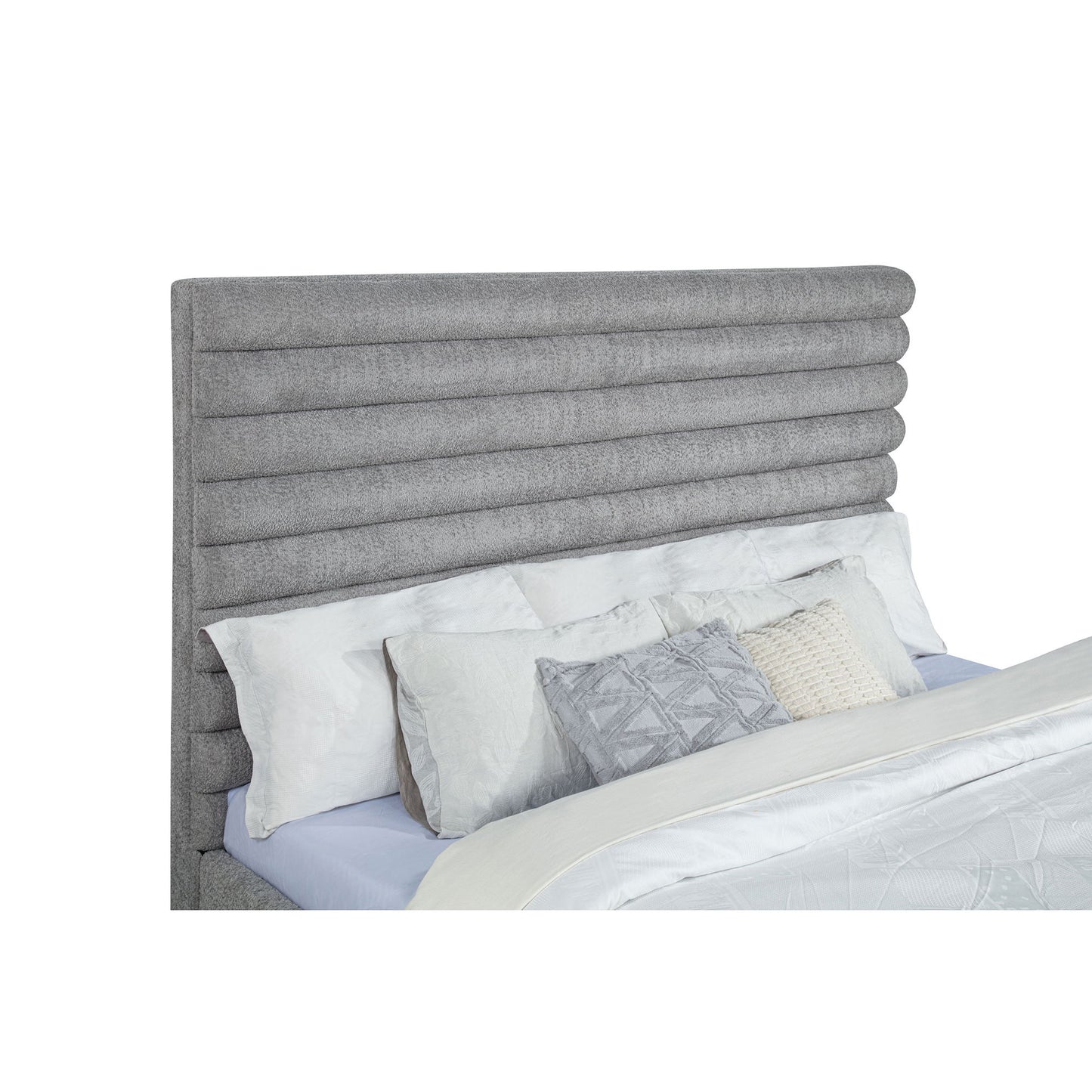 Fandango - Eastern Bed With Rolled Tufting - Gray - The Sleep Loft - Online Mattress Showroom NYC