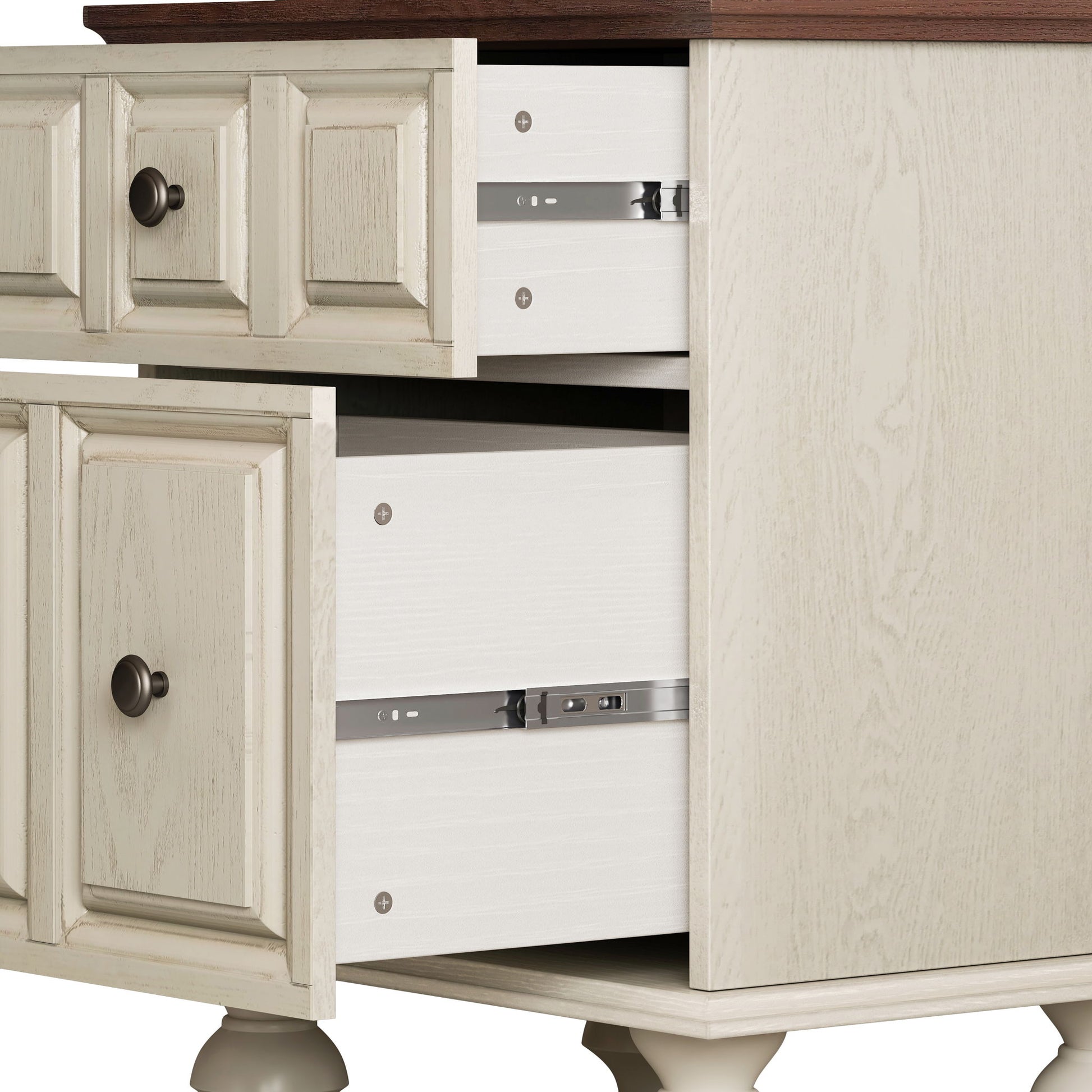 Vintage Nightstand With 2 Drawers And Roman Column Legs - The Sleep Loft - Online Mattress Showroom NYC