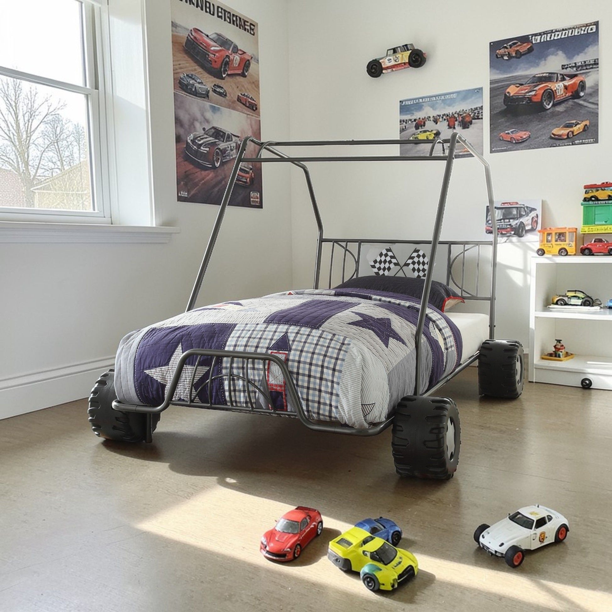 Xander - Twin Go Kart Bed - Gunmetal - The Sleep Loft - Online Mattress Showroom NYC