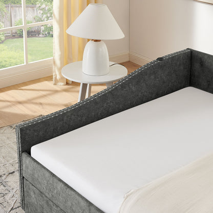 Upholstered Daybed With USB Charging & Pull Out Bed - The Sleep Loft - Online Mattress Showroom NYC