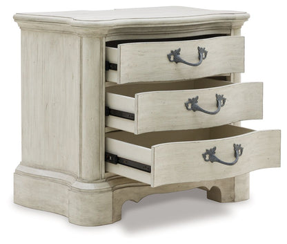 Arlendyne - Three Drawer Night Stand - Antique White - The Sleep Loft - Online Mattress Showroom NYC
