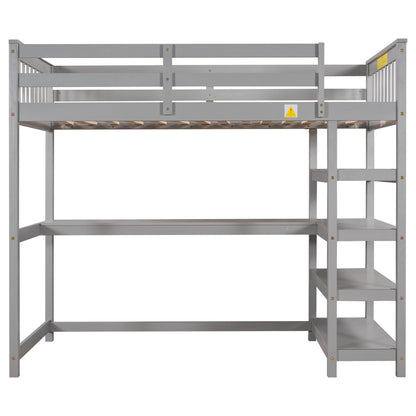 Loft Bed With Storage Shelves And Under Bed Desk - The Sleep Loft - Online Mattress Showroom NYC