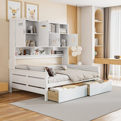 Daybed With All-In-One Cabinet And Shelf - The Sleep Loft - Online Mattress Showroom NYC