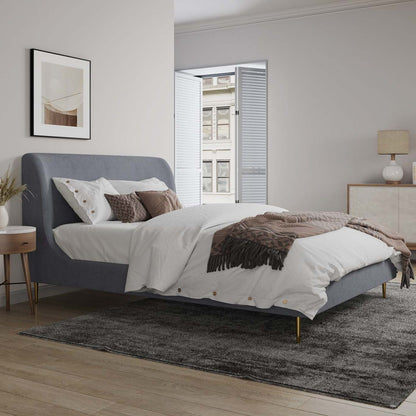 Upholstered Bed With Curved Headboard - The Sleep Loft - Online Mattress Showroom NYC