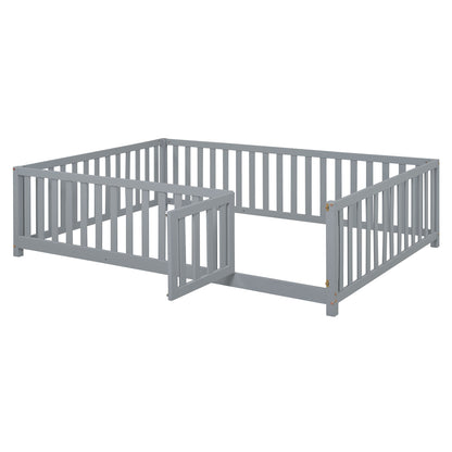 Daybed With Fence Guardrails And 2 Drawers, Split Into Independent Floor Bed & Daybed - The Sleep Loft - Online Mattress Showroom NYC