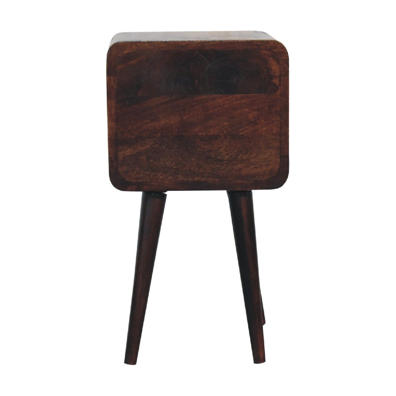 Mini Curved Nightstand - Walnut - The Sleep Loft - Online Mattress Showroom NYC