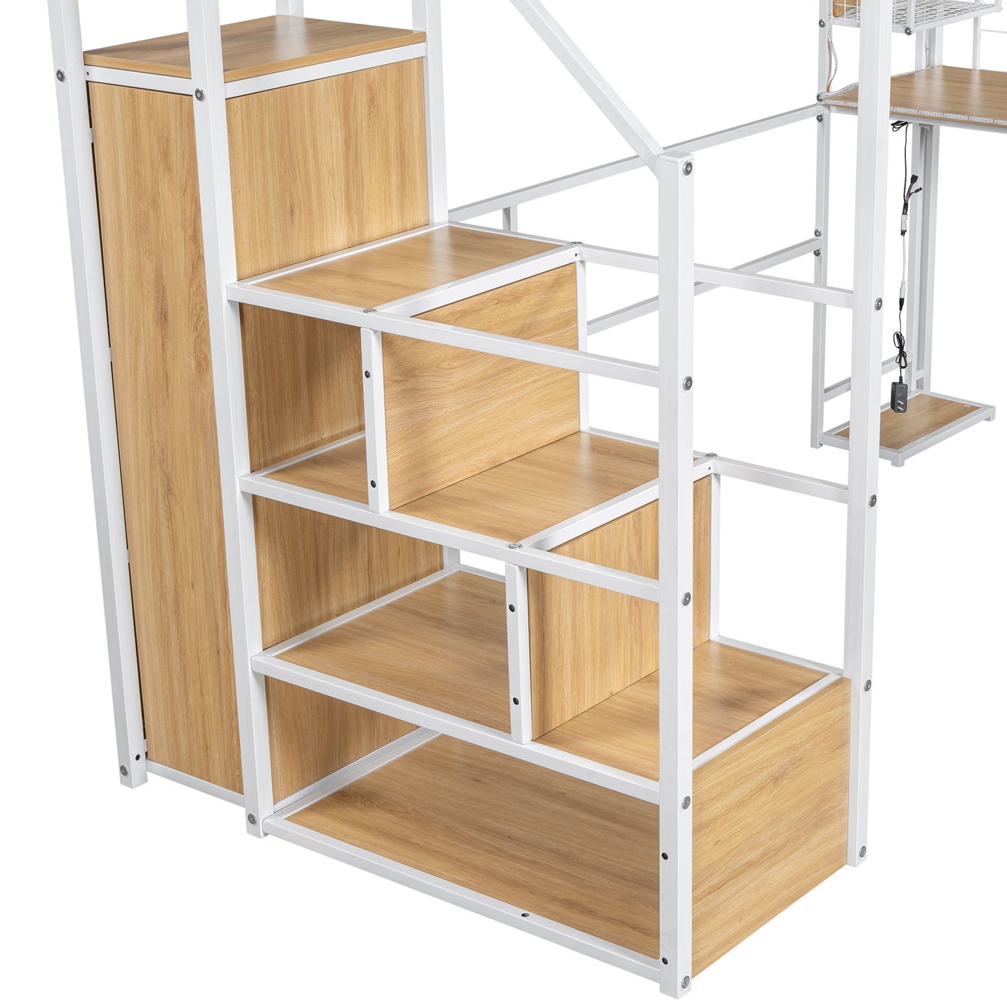 Loft Bed With Built In Work Station, Wardrobe, Storage Staircase And LED - The Sleep Loft - Online Mattress Showroom NYC