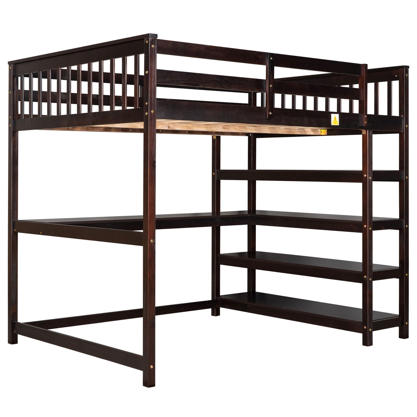 Loft Bed With Storage Shelves And Under Bed Desk - The Sleep Loft - Online Mattress Showroom NYC