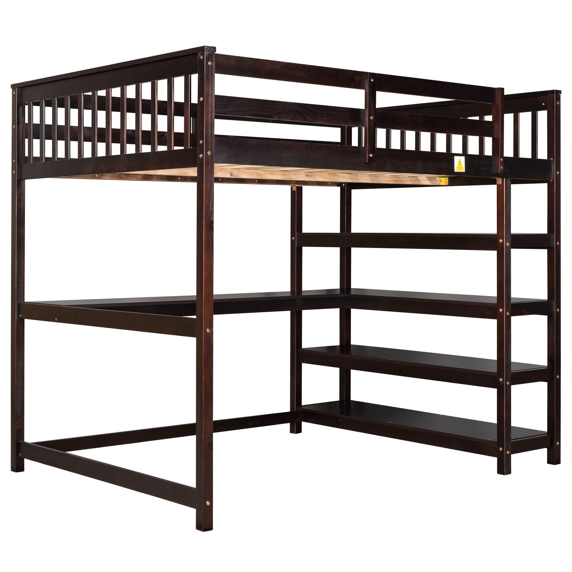 Loft Bed With Storage Shelves And Under Bed Desk - The Sleep Loft - Online Mattress Showroom NYC