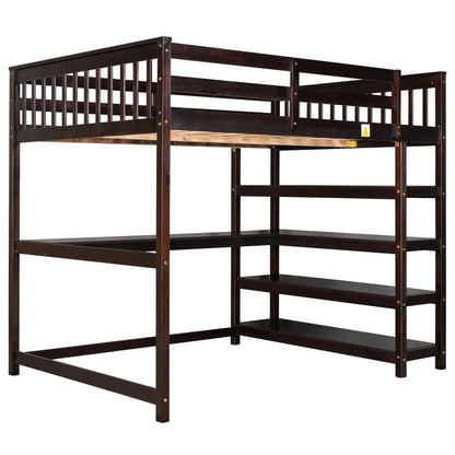 Loft Bed With Storage Shelves And Under Bed Desk - The Sleep Loft - Online Mattress Showroom NYC