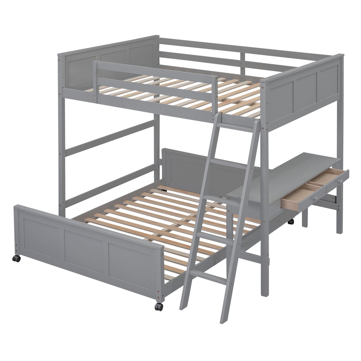 Full Over Full Bunk Bed With Desk - The Sleep Loft - Online Mattress Showroom NYC