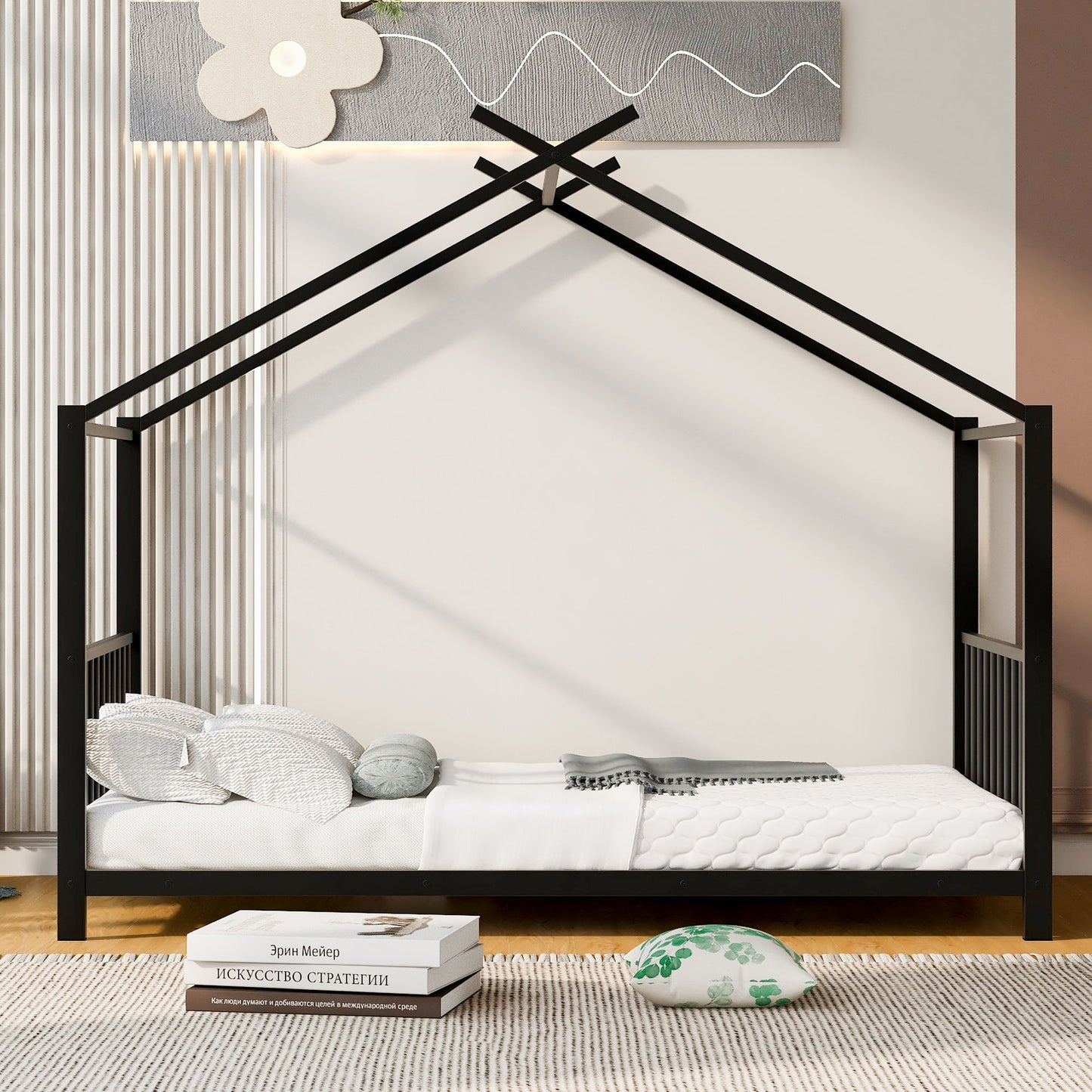 Metal House Platform Bed With Modern Design And Durable Frame - The Sleep Loft - Online Mattress Showroom NYC