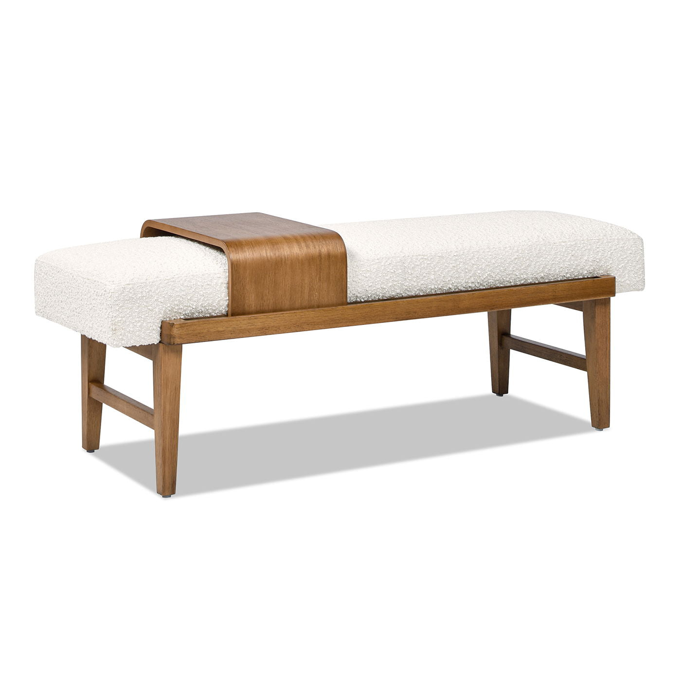 Billie - Modern Telephone Bench With Sliding Shelf - Ivory White - The Sleep Loft - Online Mattress Showroom NYC